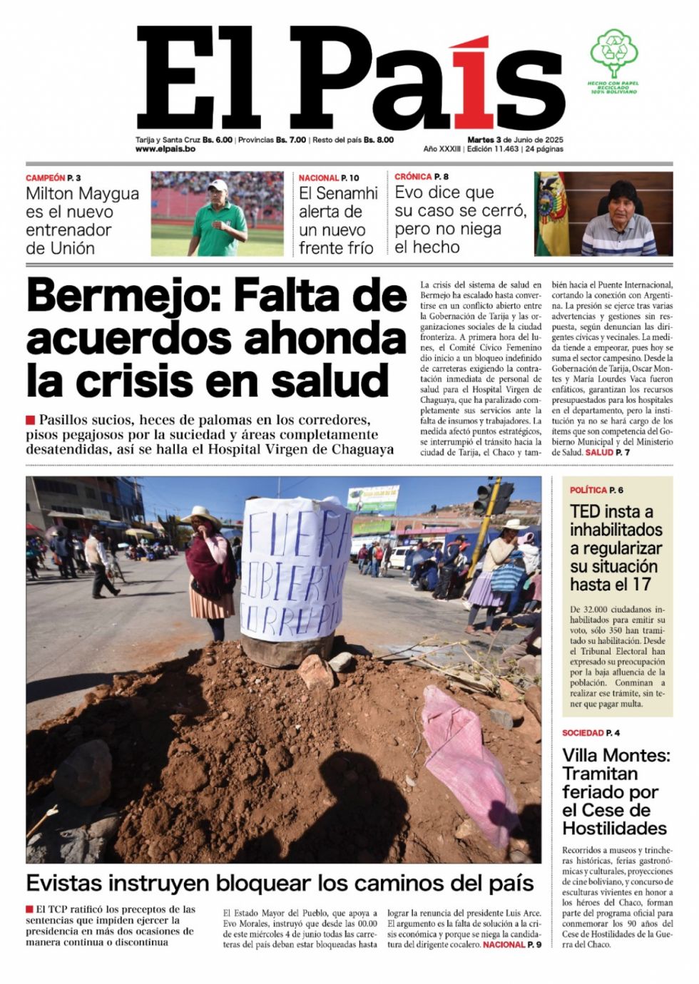 El bloqueo evista, el plan de UCS, la salud de Bermejo, la Verde... Lee las imprescindibles