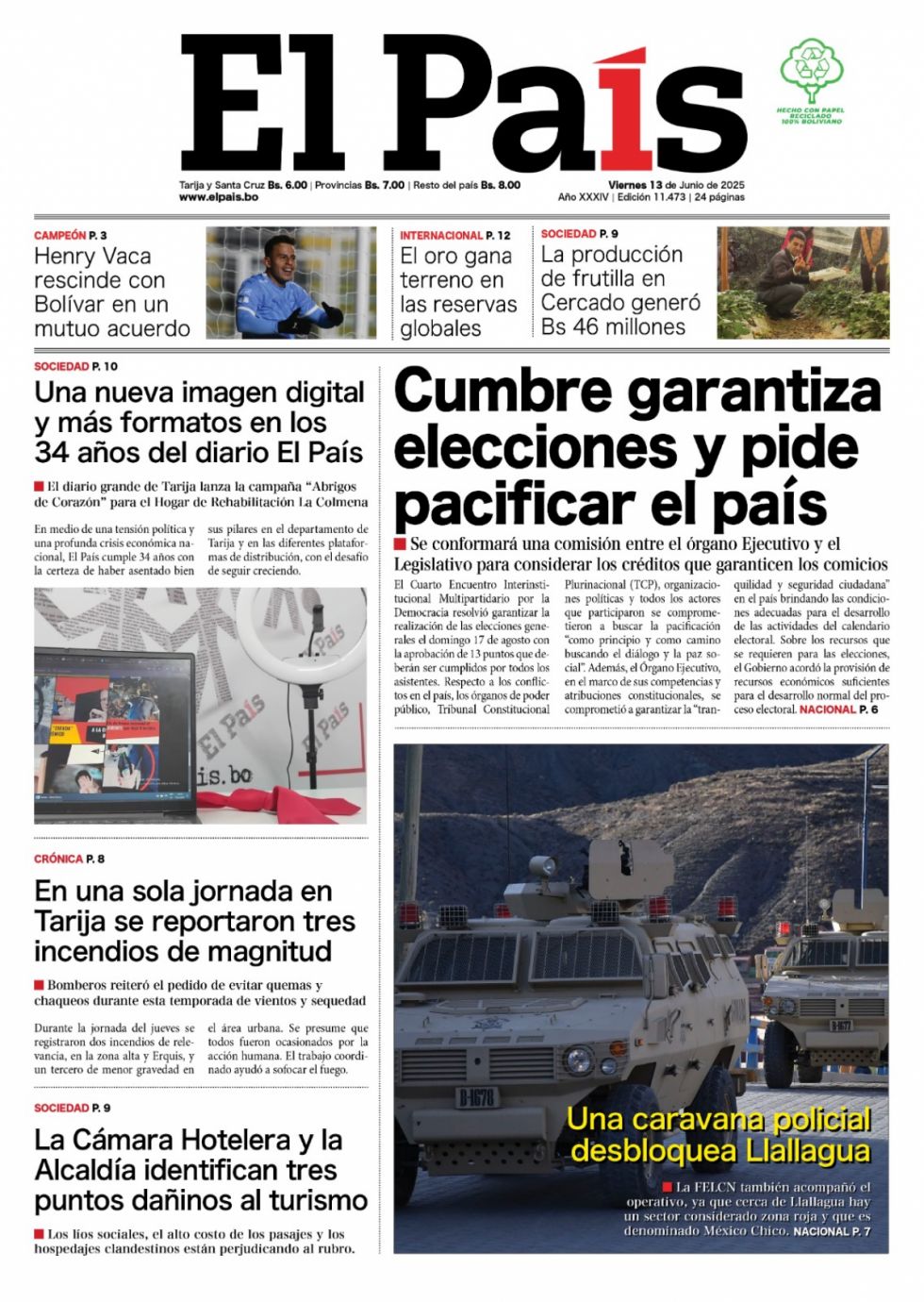 Democracia "garantizada", Llallagua, sarampión, nuestro 34 aniversario y más: Lee las imprescindibles