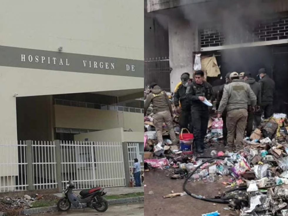 Mujer es llevada al hospital tras incendio en un local en Bermejo (Video)