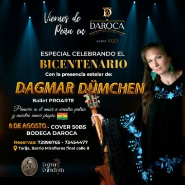 Peña folclórica con voz propia: Dagmar Dümchen canta al Bicentenario en Tarija