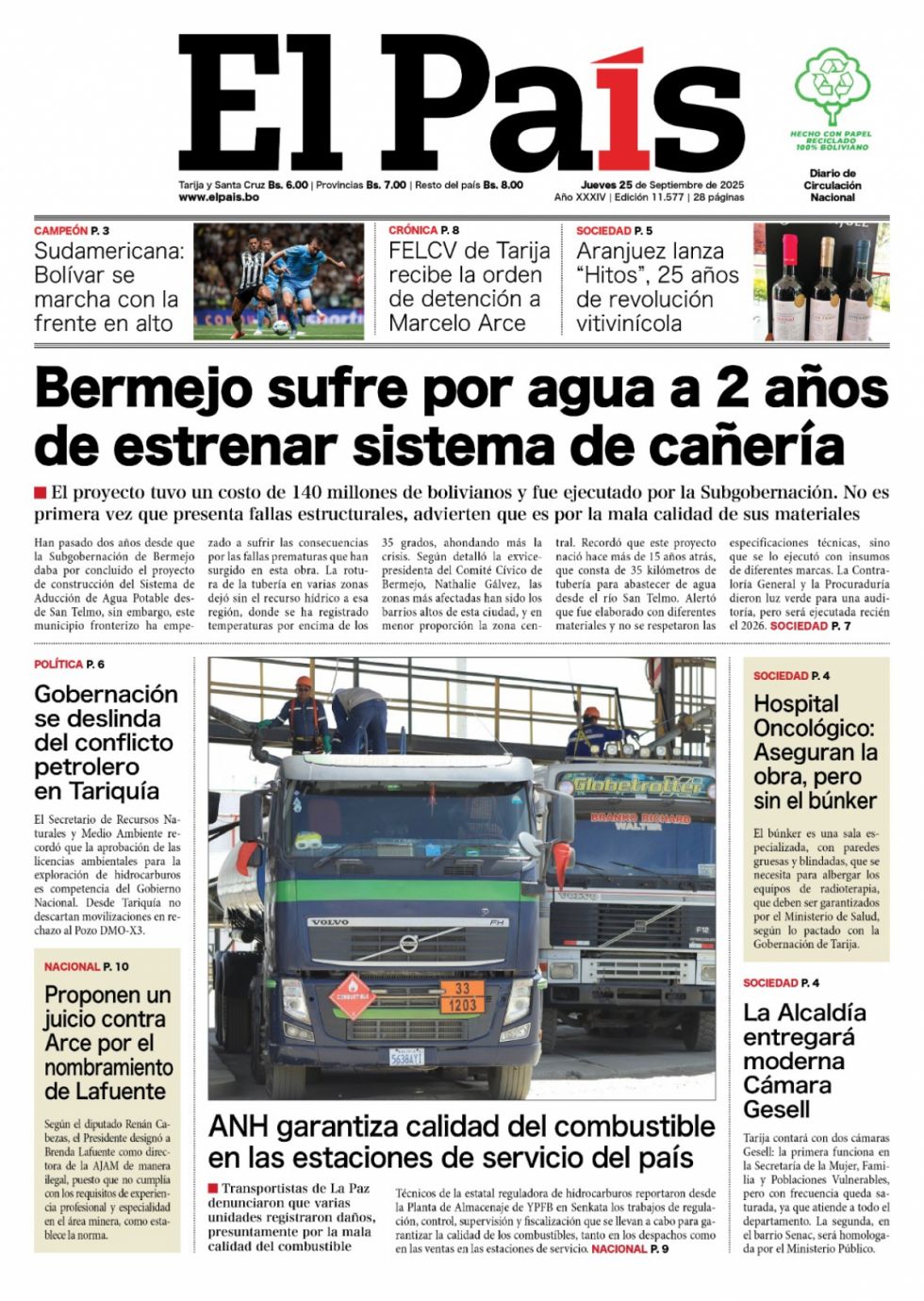 Felipe, la ONU, Bolívar, el agua de Bermejo y más: Lee las imprescindibles