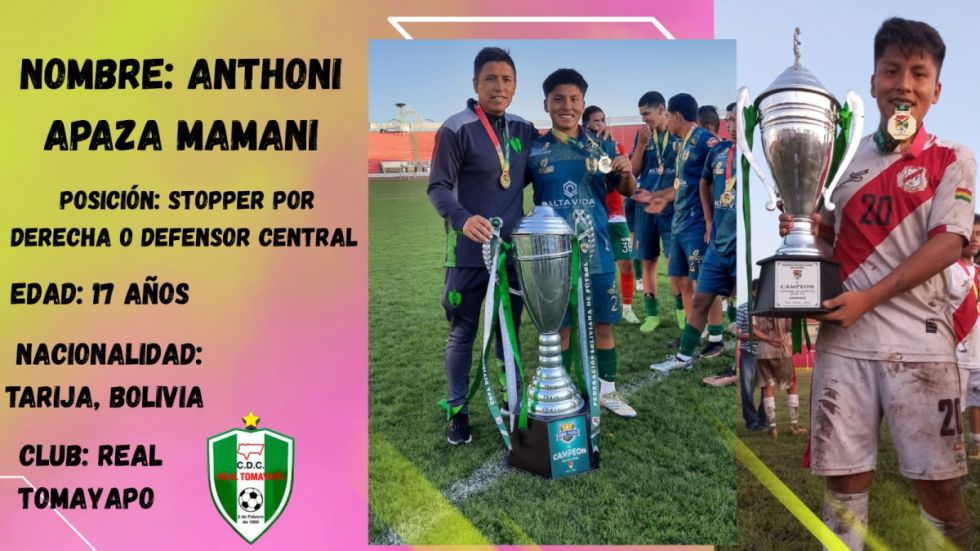 Promesas del fútbol tarijeño: Anthoni Apaza, un defensor con temperamento inquebrantable 