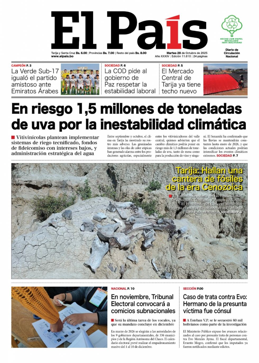 La uva y el granizo, Marset, el celu de Lara, Trump y más... lee las imprescindibles