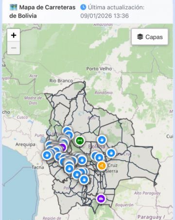 Mapa de transitabilidad de la ABC reporta 43 puntos de bloqueo en seis departamentos