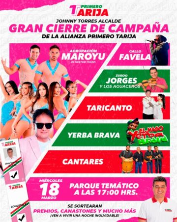 Maroyu, Erik Claros y mucho folklore: los partidos apuran el cierre de campaña con todo