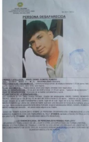 Tarija: FELCC busca a adolescente de 16 años
