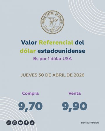El dólar "referencial" sigue subiendo y se acerca a los 10 bolivianos