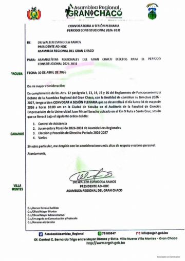 Villa Montes cuestiona decisión de sesionar en Yacuiba y exige respeto al Estatuto
