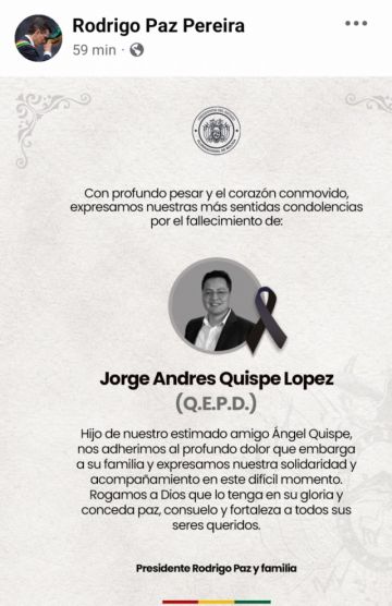 Fallece representante de Defensa del Consumidor en Tarija; autoridades expresan condolencias