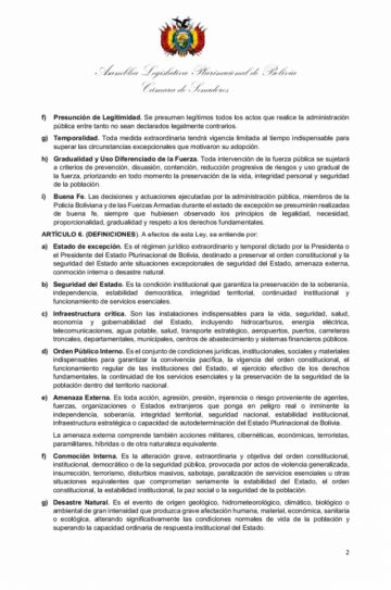 Nueva propuesta modifica la Ley 1341 y amplía el alcance de los estados de excepción