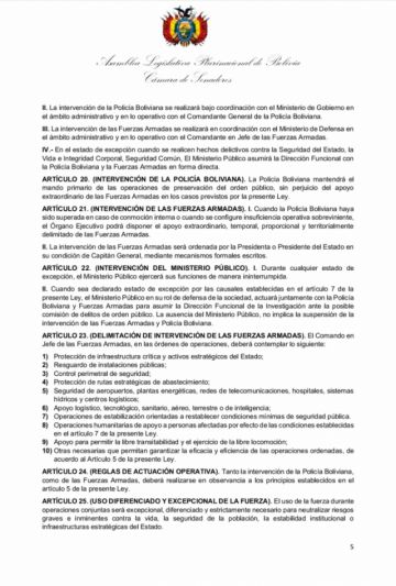 El proyecto que reabre el debate sobre el alcance de los estados de excepción en Bolivia