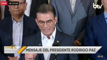 Así fue el mensaje de Rodrigo Paz en el que declaró Estado de Excepción