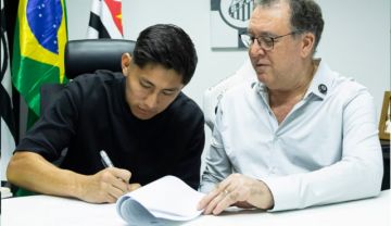 Miguelito firmó la extensión de contrato con Santos