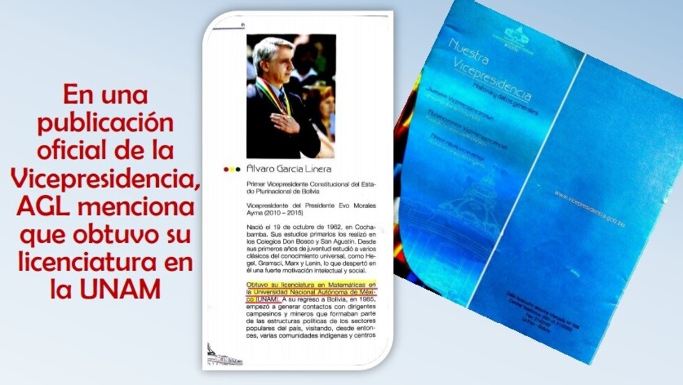 En siete documentos García Linera dijo que era licenciado