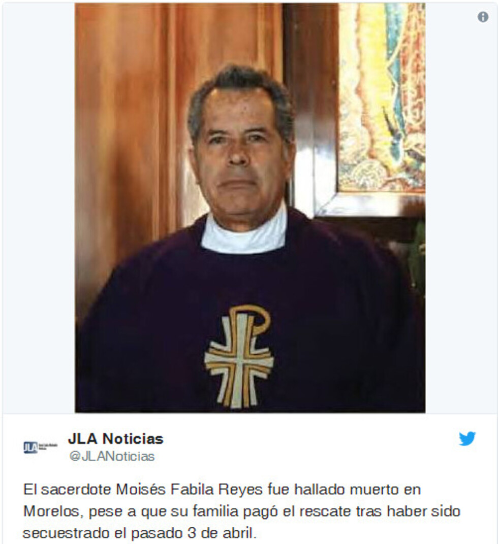 Matan a tercer sacerdote en México en 1 semana