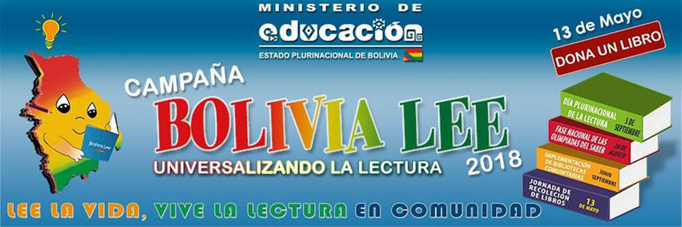 Campaña Bolivia lee iniciará recolección de libros este domingo