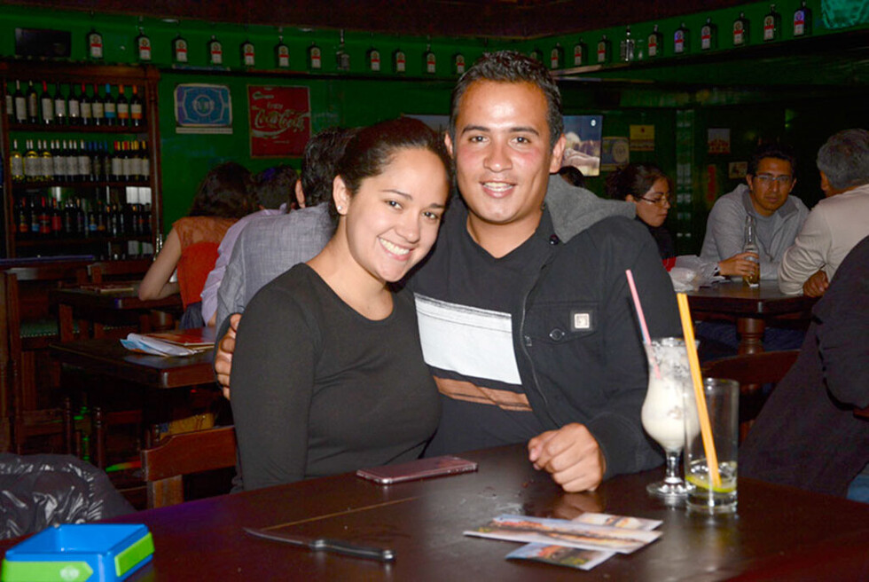 Con los amigos en The  Dubliner