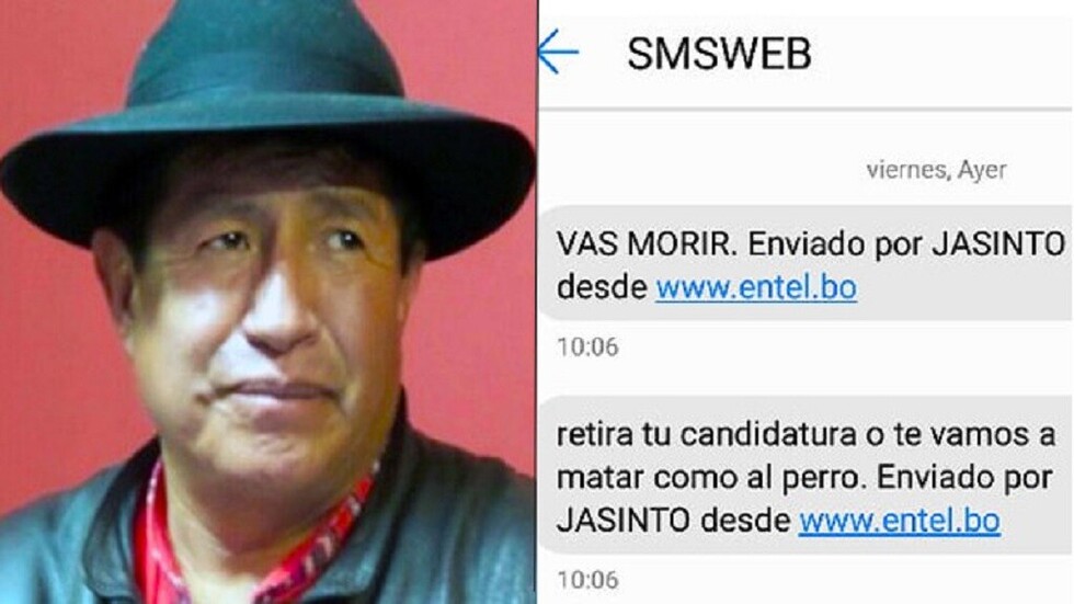Rafael Quispe denuncia que recibe amenazas de muerte