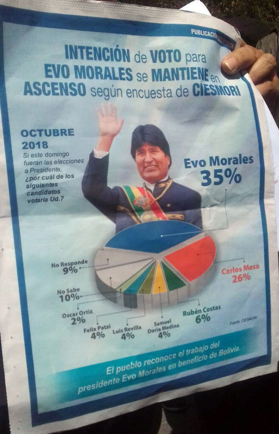 Difusión de una encuesta complica al MAS, opositor presentó denuncia