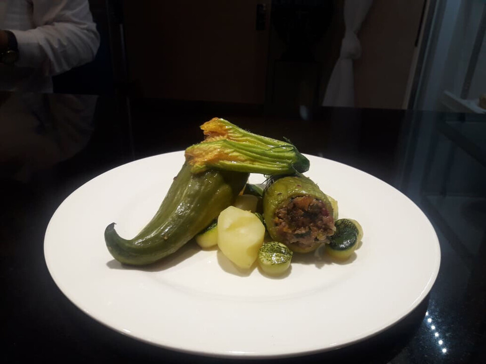 Achojcha rellena con quínua y vegetales