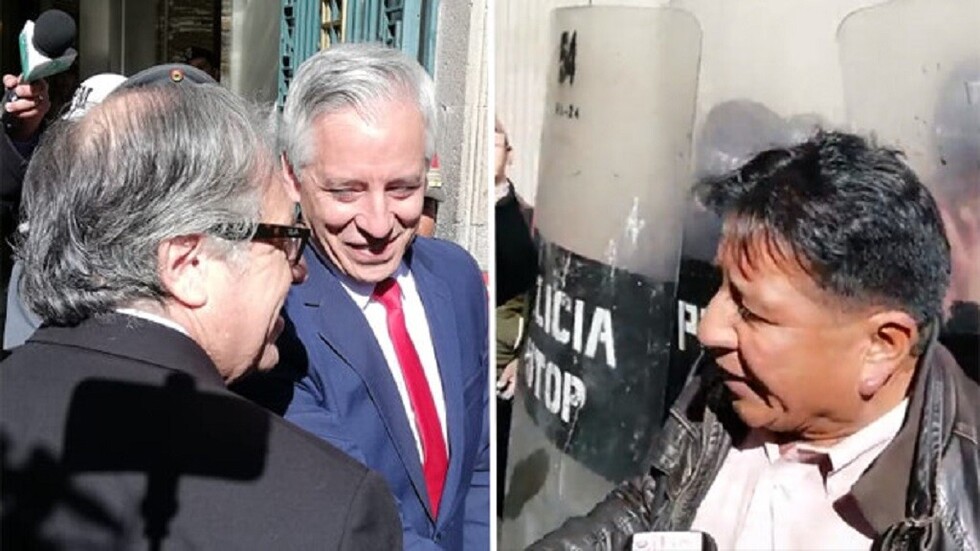 Luis Almagro llegó a Palacio y activista le gritó “Bolivia Dijo No”
