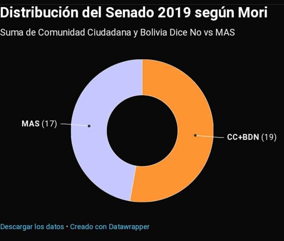 Según Mori, solo la suma de CC y BDN arrebataría el Senado al MAS