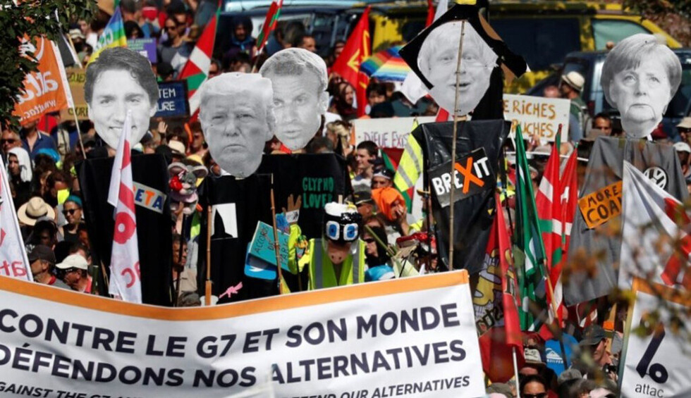 Protestan en Francia contra la cumbre del G-7