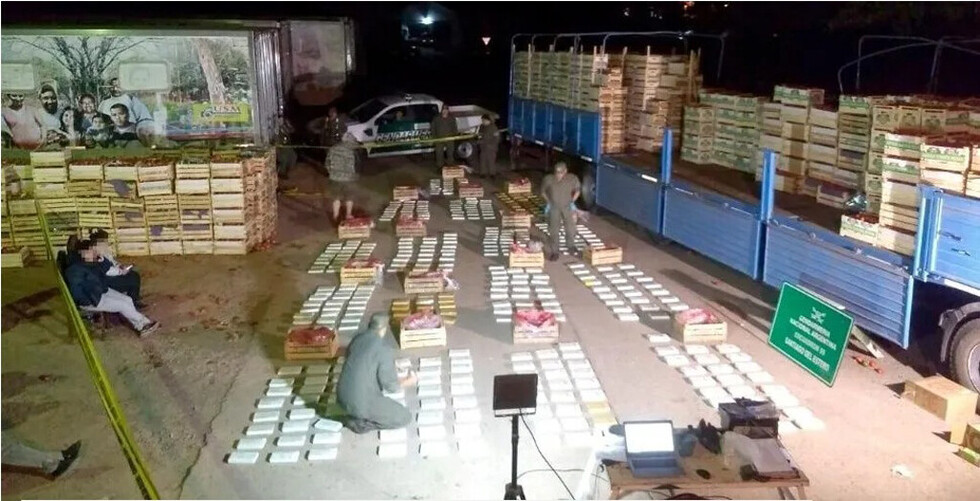 Llevaban 400 kilos de cocaína entre tomates y berenjenas