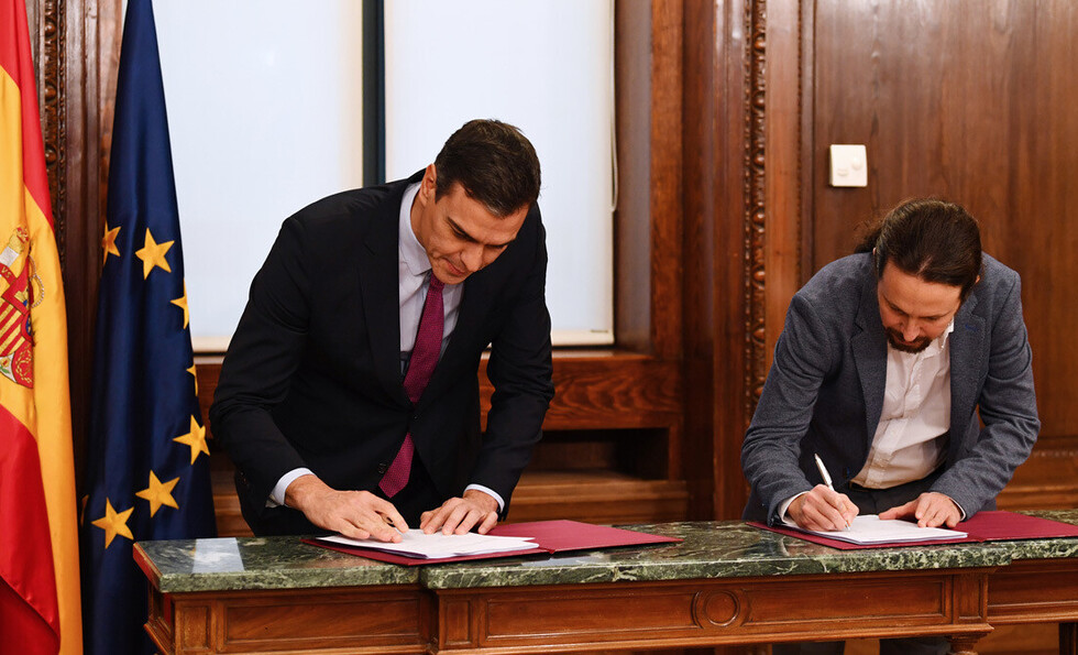 Sánchez e Iglesias firman su acuerdo de coalición