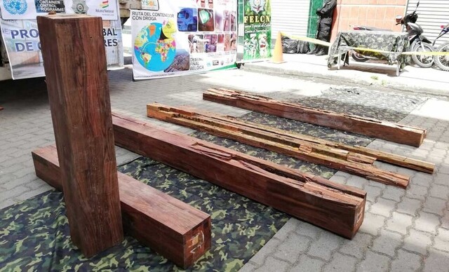 Encuentran tonelada y media de droga oculta en madera de exportación a Europa