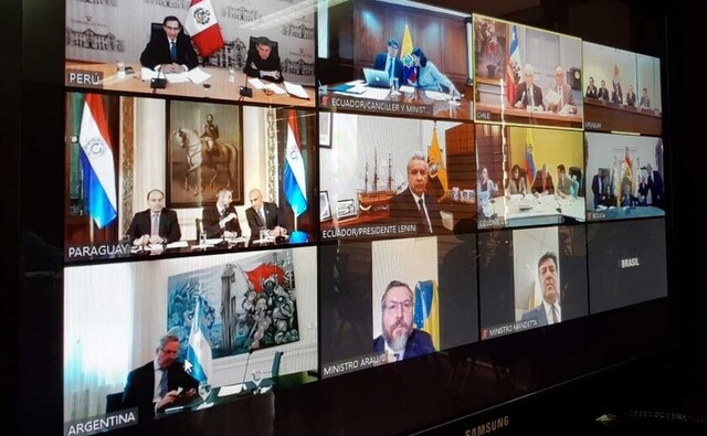 Mandatarios sudamericanos del PROSUR coordinan acciones contra el COVID-19