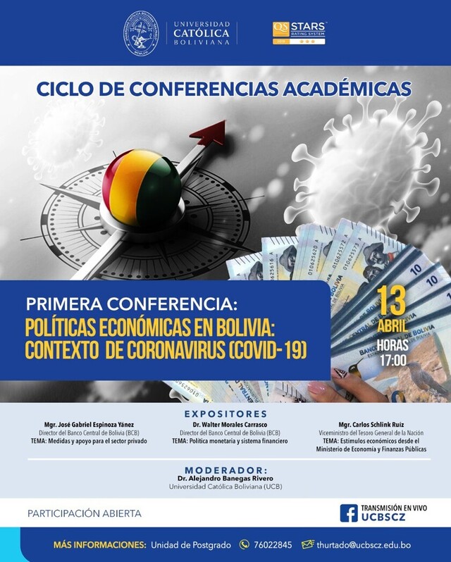 Universidad Católica Boliviana presenta Ciclo de Conferencias Académicas con relación a la emergencia sanitaria en Bolivia