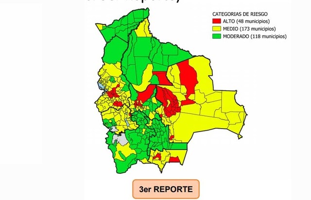 Bajan de 62 a 48 los municipios con riesgo alto por coronavirus en Bolivia