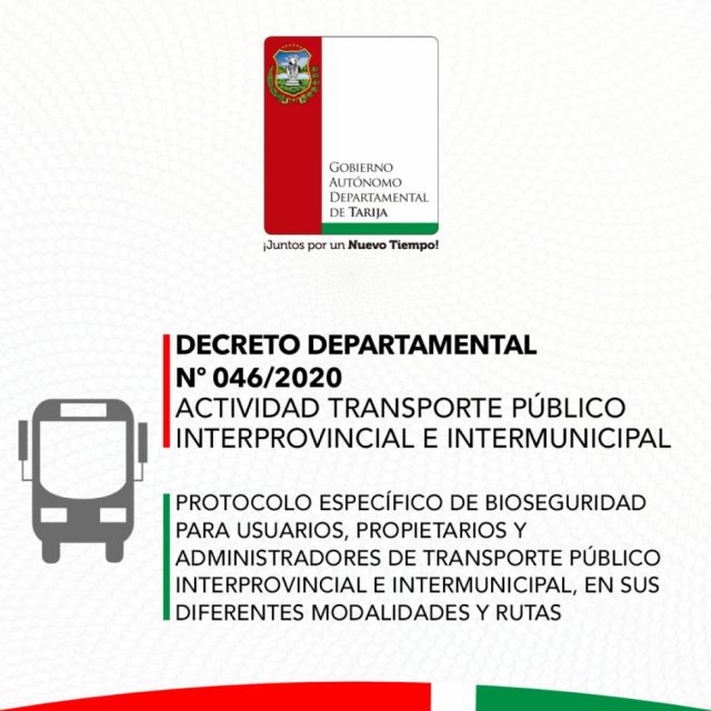 Conoce aquí el protocolo para el transporte interprovincial e intermunicipal