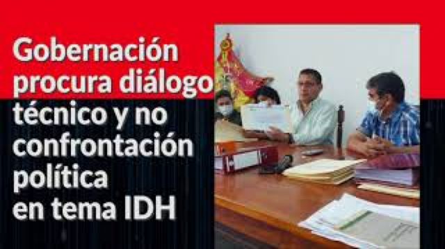 Gobernación procura diálogo técnico en el tema del IDH