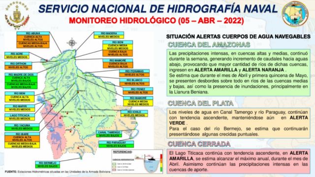 Prevén desbordes de ríos en la cuenca del Amazonas este mes y la primera quincena de mayo