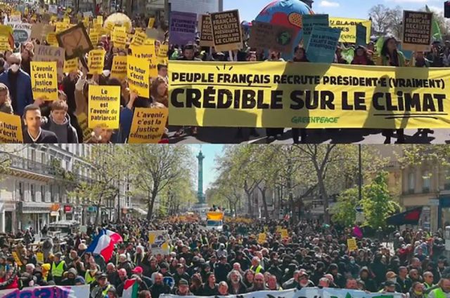 Franceses reclaman justicia social y climática