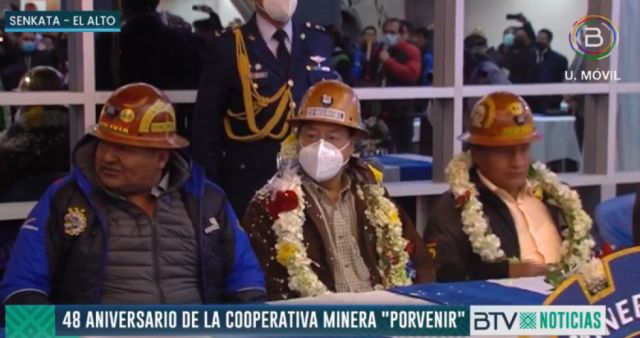 Presidente participa en el 48 aniversario de la Cooperativa Minera “Porvenir” en El Alto