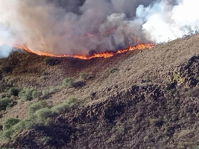 Gobierno envía helicóptero para sofocar el incendio en Méndez