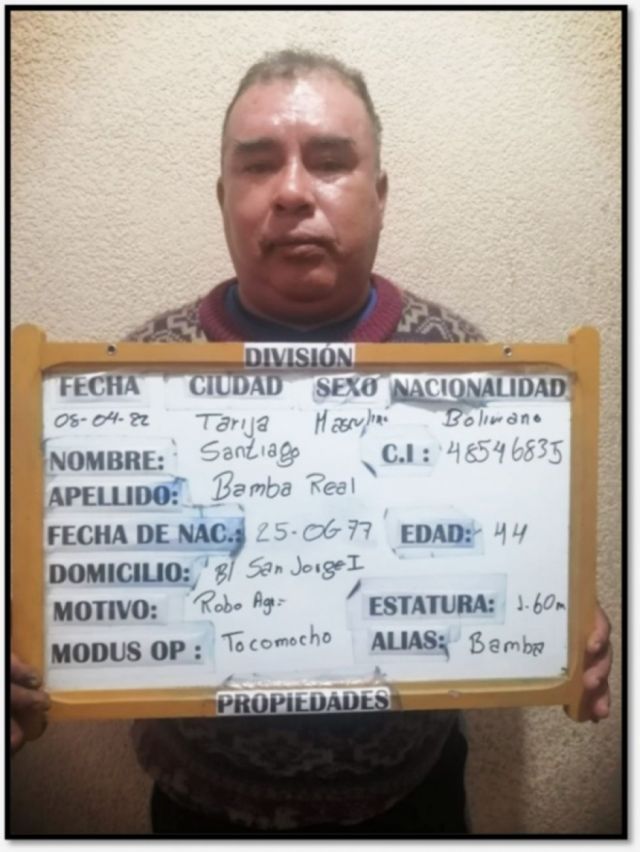 “El Bamba” volvió a liderar una ola de asaltos en Tarija
