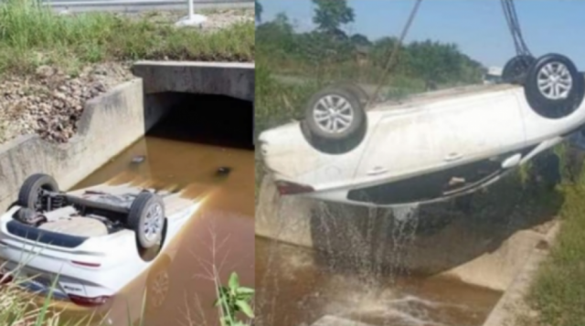 Policía conducía en estado de ebriedad el auto que cayó a un canal y donde todos murieron