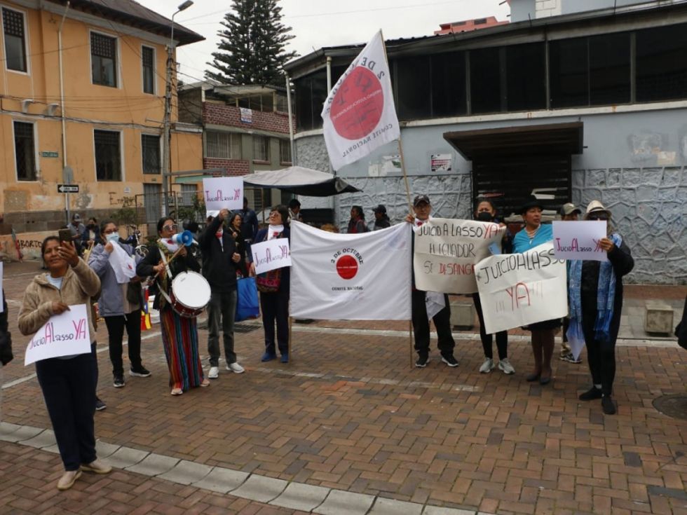 Plantón en Ecuador en apoyo a juicio político contra Lasso