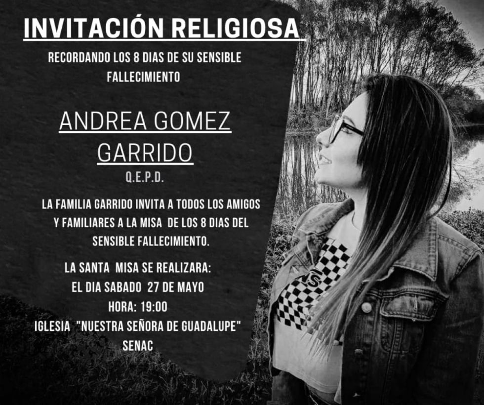 Invitan a marcha y misa por Andrea Gómez