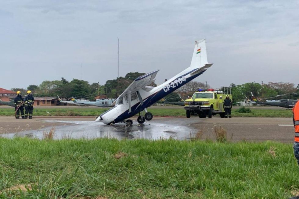 Avioneta se precipita en el aeropuerto cruceño El Trompillo