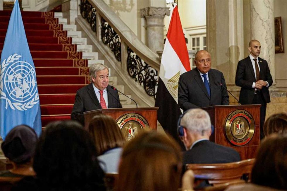 Guterres exige desde Egipto cese al fuego para Gaza