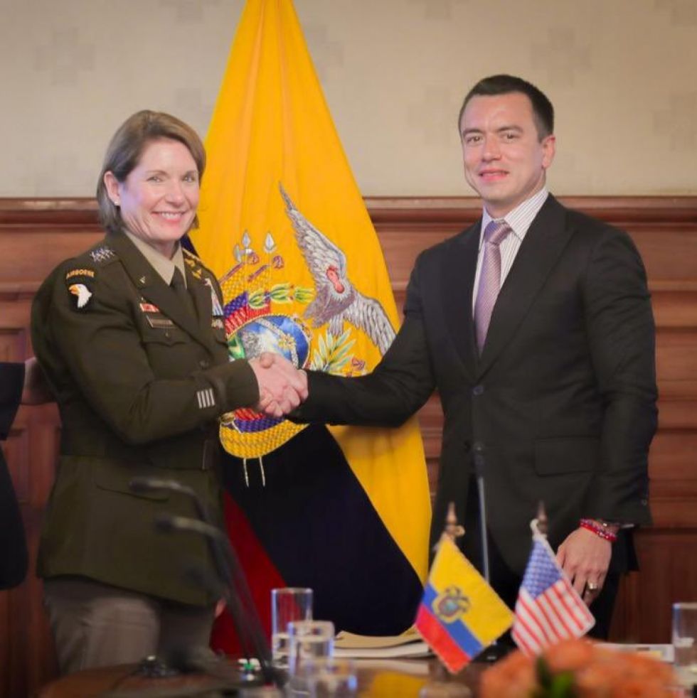 Daniel Noboa recibe al Comando Sur de EEUU