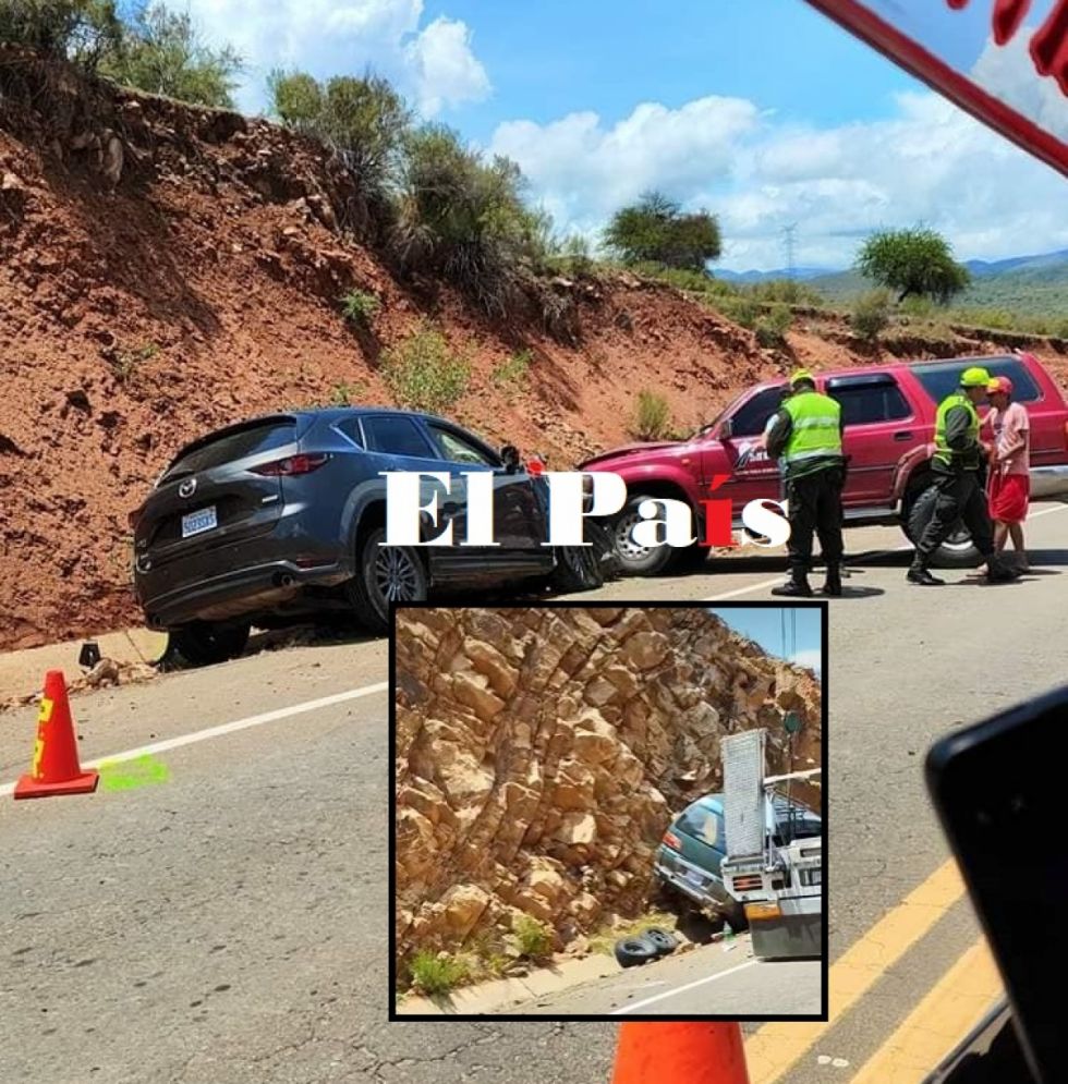 Tres vehículos colisionan en la ruta Tarija - Entre Ríos