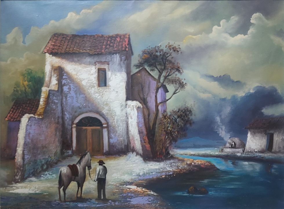 Arte en la galería de la Casa Dorada de Tarija