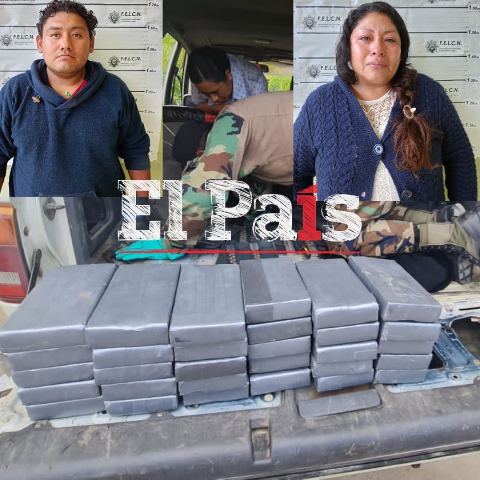 Aprehenden a una pareja en Tarija con 31 kilos de droga