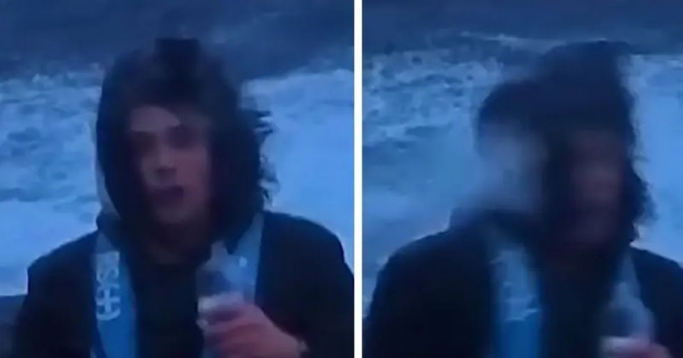Pez golpea a reportero cuando informaba sobre una tormenta